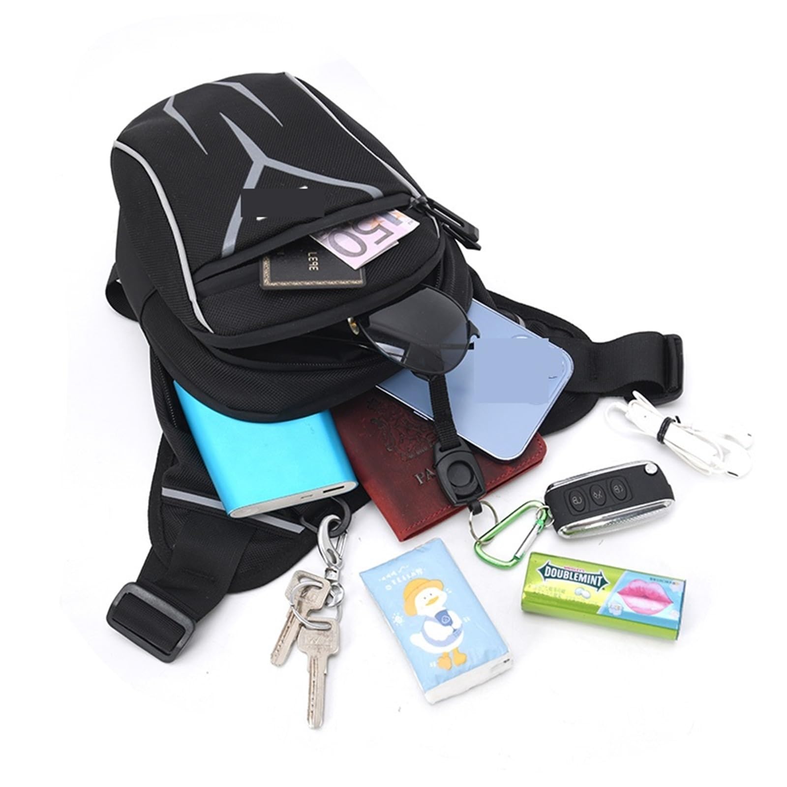 Bolsa Pierna Moto Riñonera Impermeable for Motocicleta, for Pierna y Muslo(Blue)