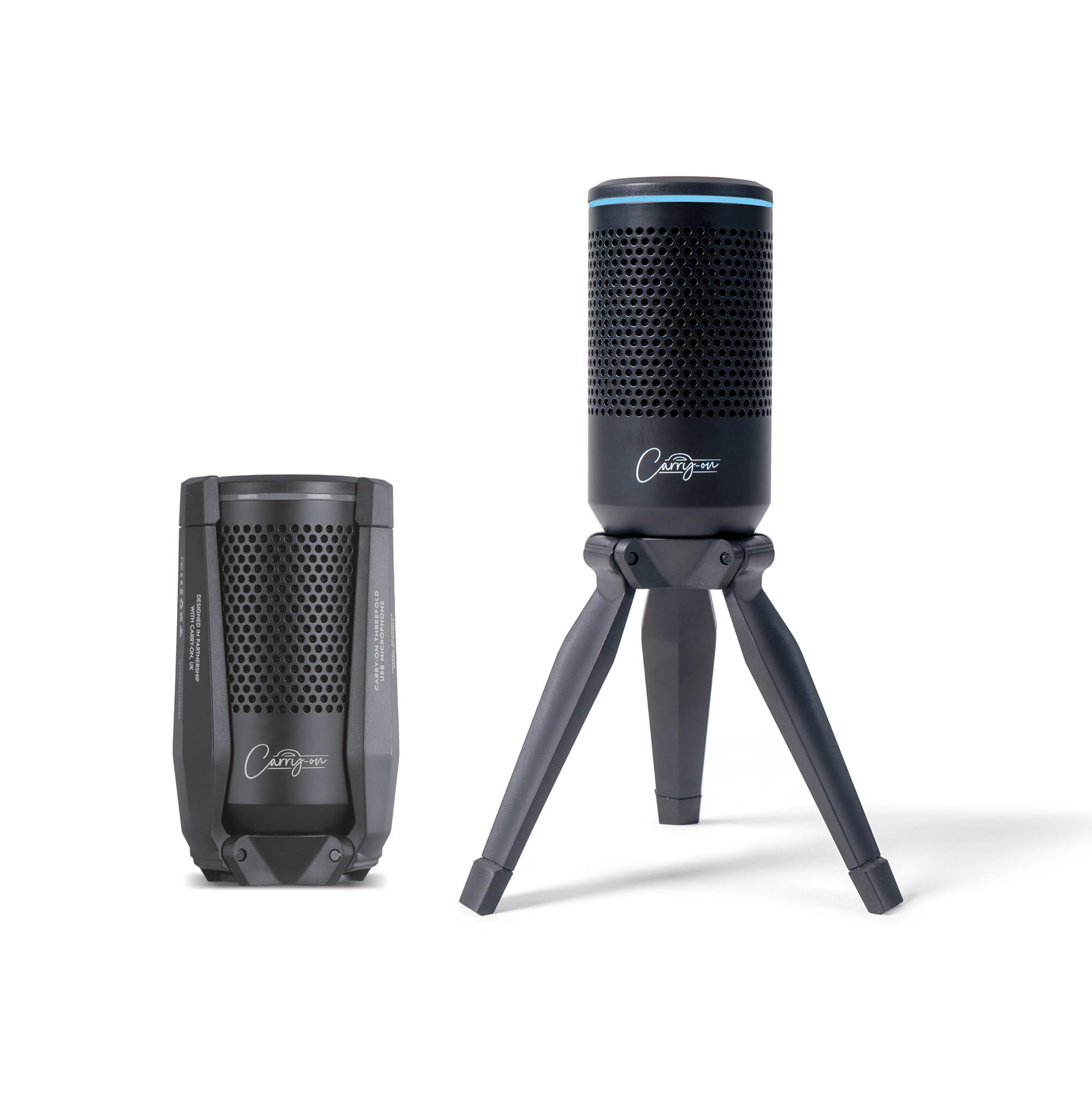 Carry-on Threefold USB condenser microphone built-in tripod stand mic black