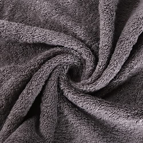Semaxe Hand Towel Set For Bathroom, Soft And Highly Absorbent Towel, 100% Cotton Grey Towel, Hotel & Spa Quality, 16”X 27”, 4 Pack #TOP4