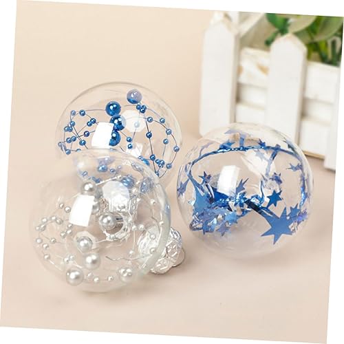 Miniatura 9 de Zerodeko 6 bolas de Navidad decorativas, inastillables, adornos de Navidad transparentes, adorno de bola rellenable, bola de árbol de Navidad, bola