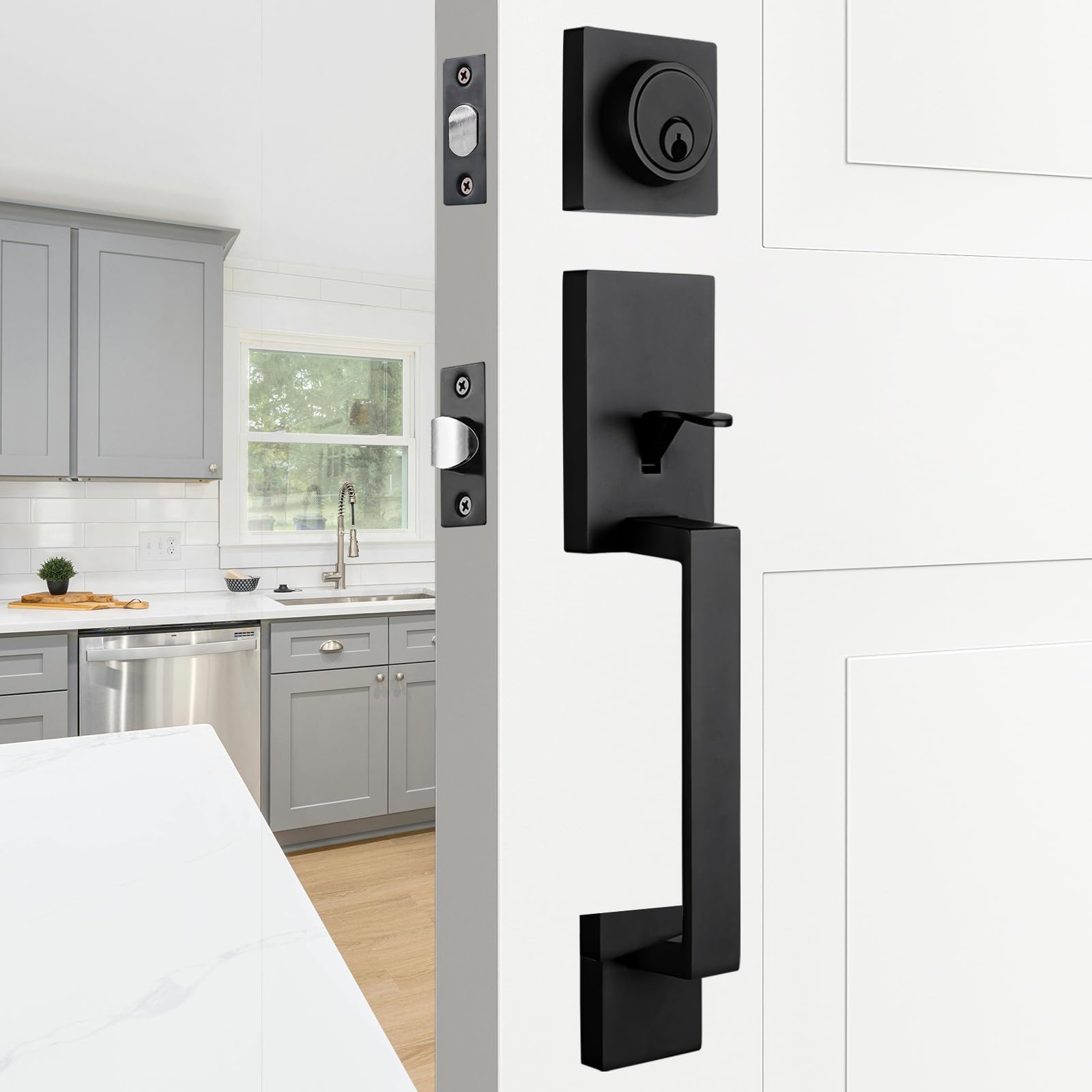 NCSEN Front Door Lock Set With Deadbolt - Oil Rubbed Bronze Exterior Door Handles