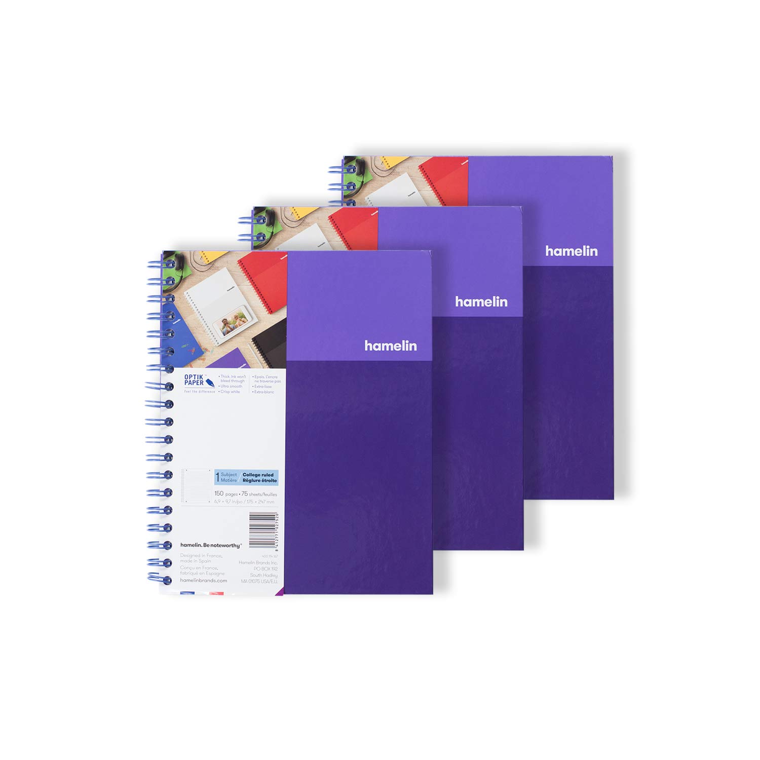 Quaderno a righe 8 x 10 con rilegatura a spirale. 7.9"x9.6" ULTRA Violet