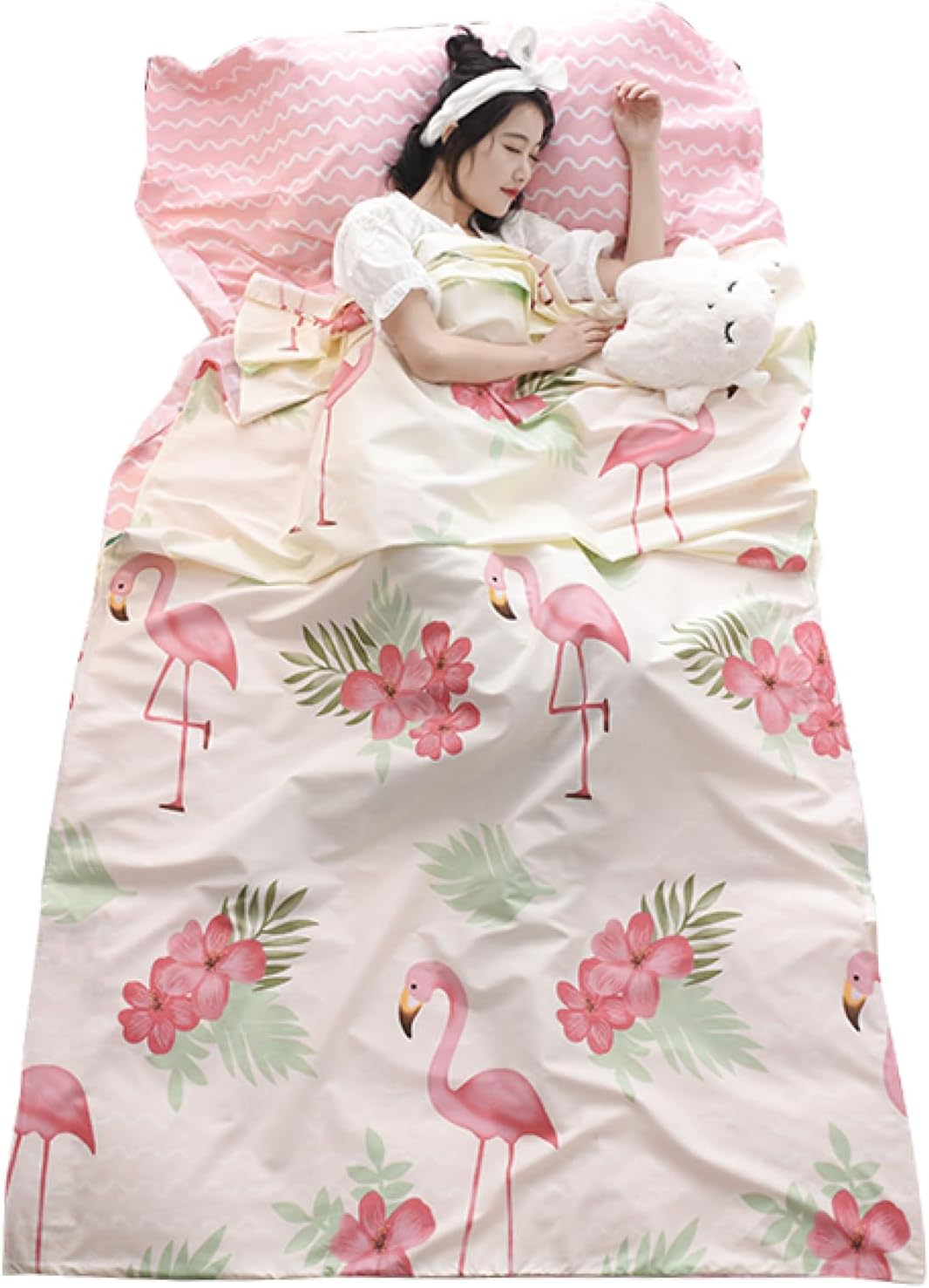 TRIWONDER Cotton Sleeping Bag, Sleeping Bag Lining, Lightweight and Compact, Sleeping Bag Inlay, Summer Sleeping Bag, Travel Sleeping Bag for Travel