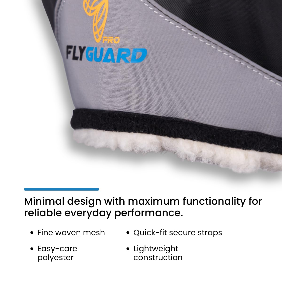 Shires FlyGuard Pro - Máscara de malla fina sin orejas, tamaño completo, poliéster ligero, protección contra moscas e insectos, malla fina transpirable para participación, pastoreo y uso estable