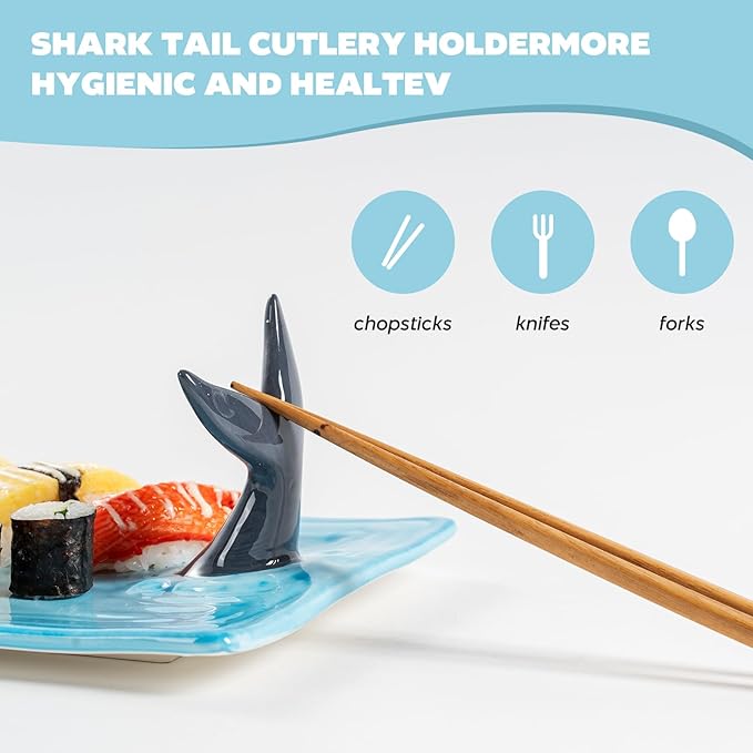 Plato de Cerámica para Sushi con Diseño de Tiburón miniatura 6