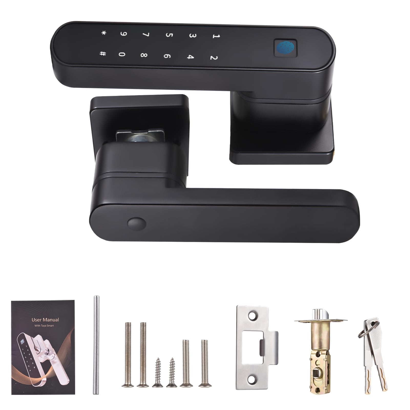 4 en 1 con el Teclado de Contraseña para el Dormitorio de la Oficina del Hotel Doméstico (BLACK)