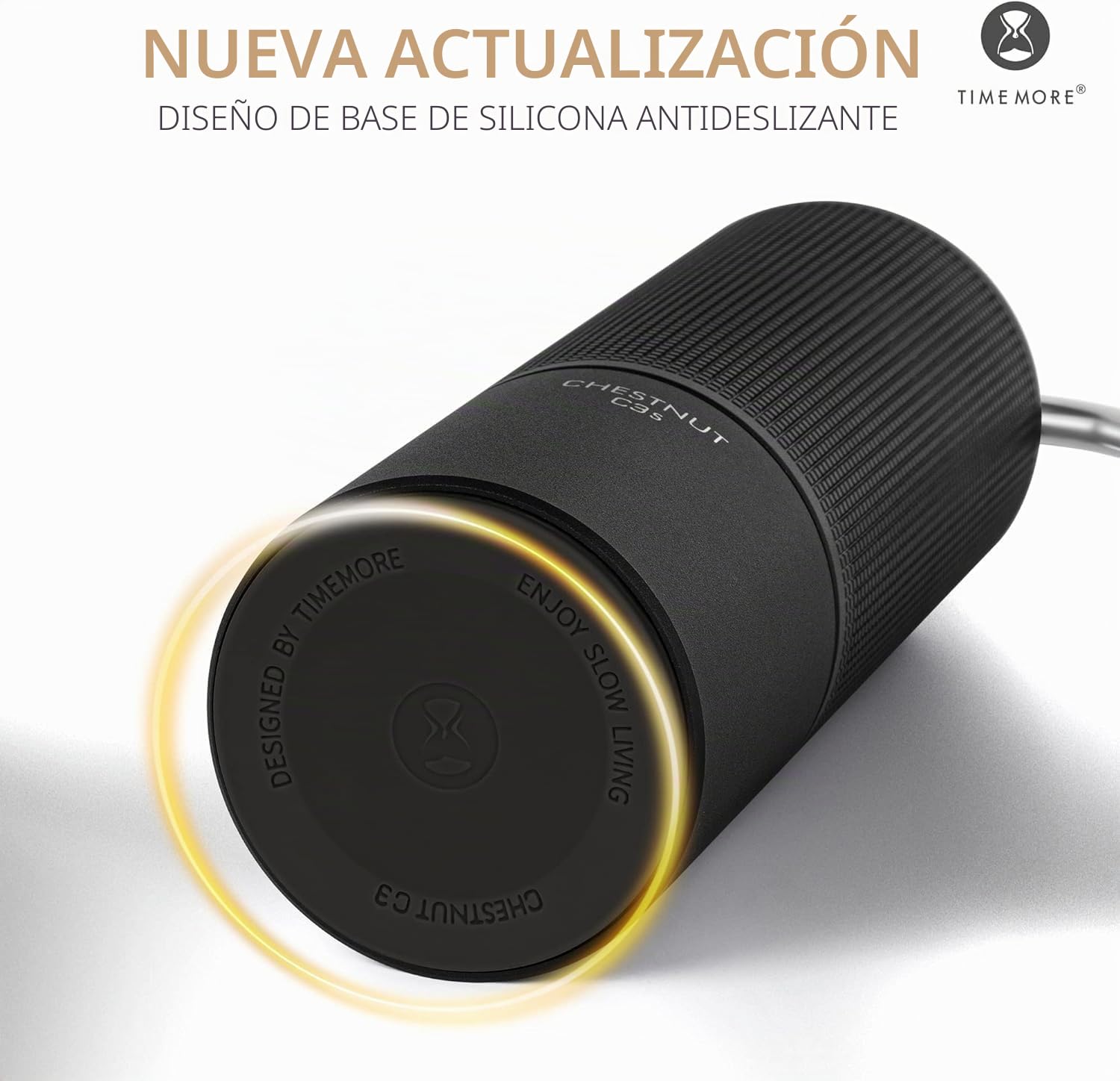 TIMEMORE Chestnut C3S - Molinillo de café manual con rebaba cónica S2C de acero inoxidable, cuerpo totalmente metálico, ajuste ajustable para espresso/vertido/prensa francesa, capacidad de 25 g