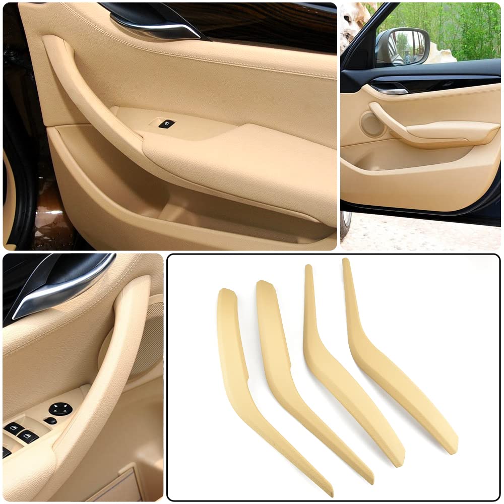 2 x Maniglie per interni auto ABS per pannello interno sinistro e destro compatibile con bracciolo per B-MW X1 E84 2010-2016 - Beige