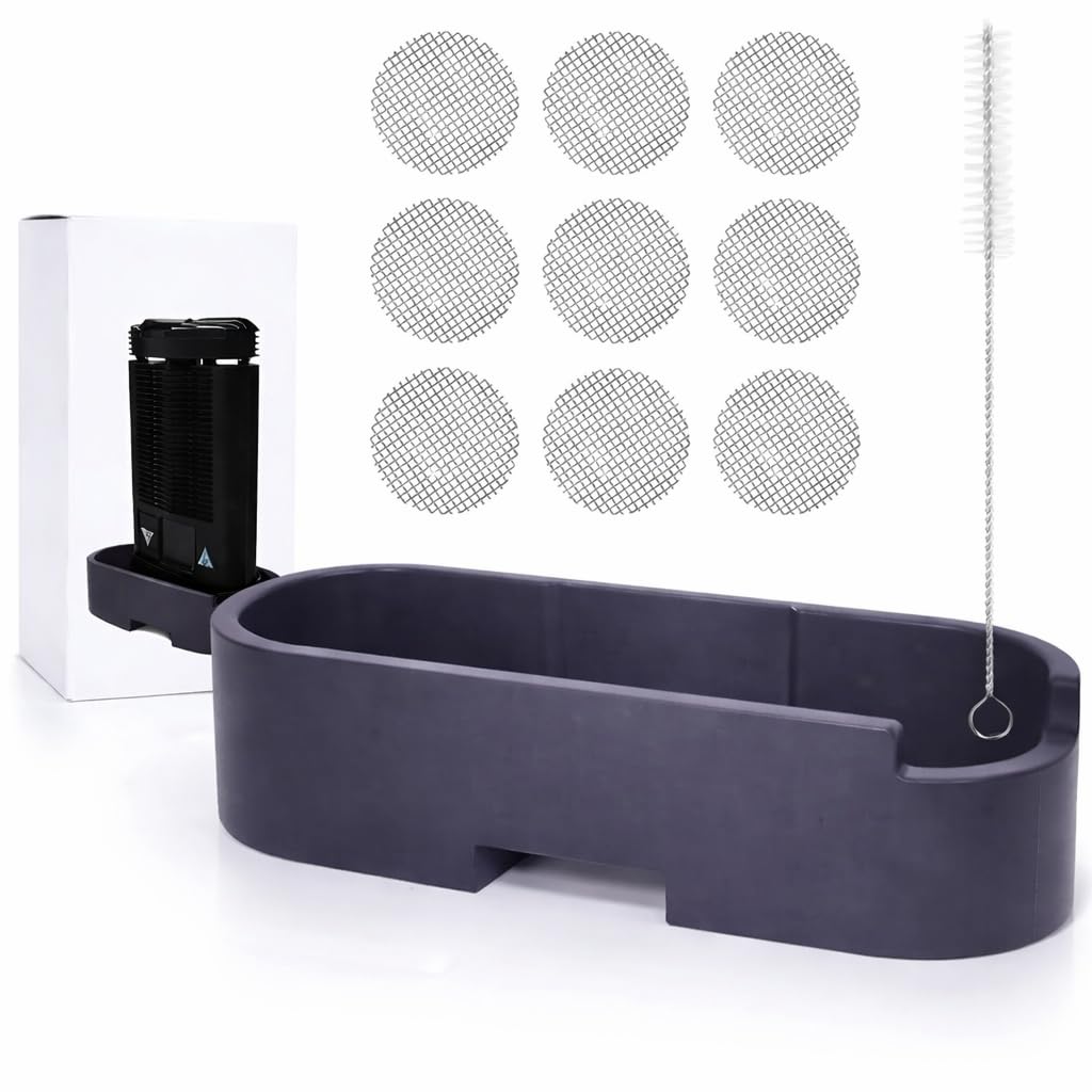 Plastic Stand for Mighty and Mighty Plus with 25 Screens & Cleaning Brush Set - with Charging Port - Vaporiser Accessories Kit Set for Mighty +