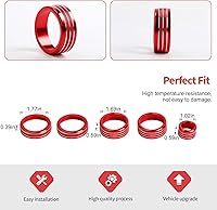 Vista 3 de Jimen Cubierta para perilla Silverado 2022+, 5 piezas de botón de volumen de audio de consola central, control de clima CA, perilla de faro, ajuste