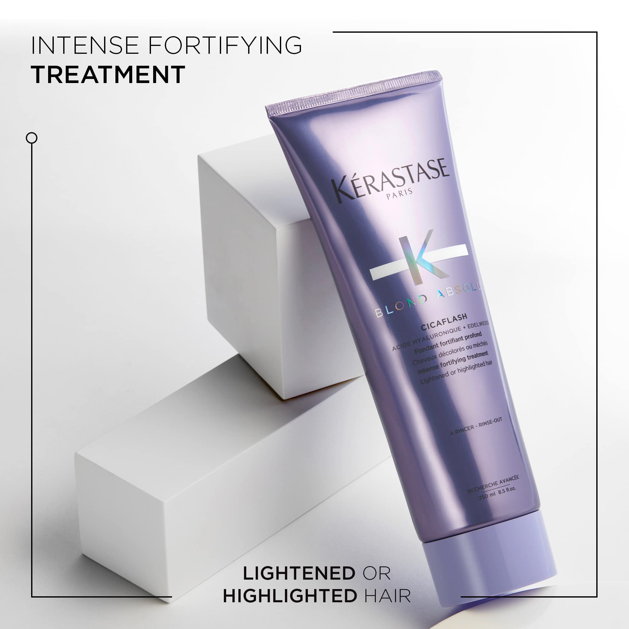 Kérastase | Haarspülung für trockenes und blondiertes Haar, Gegen Haarbruch und Spliss, Mit Hyaluronsäure, Cicaflash Conditioner, Blond Absolu, 250 ml
