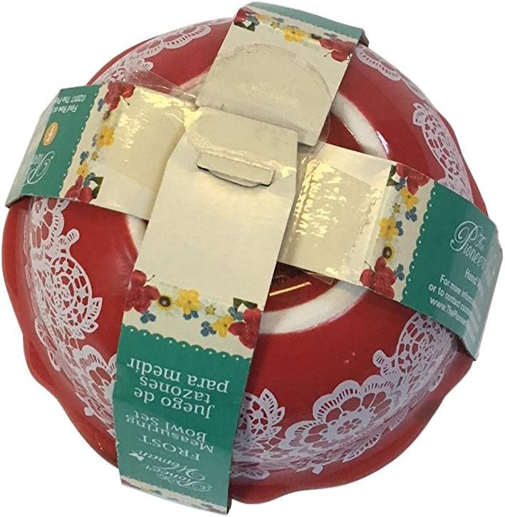 The Pioneer Woman Measuring Bowl Set 4pc Frost Floral Cups