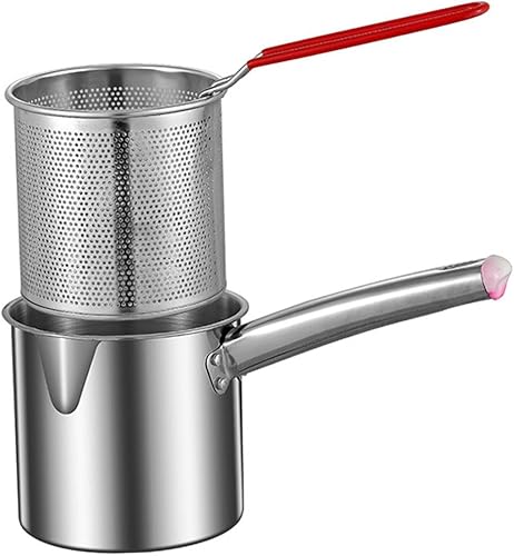 Miniatura 8 de Bothyi Olla para freír profunda, acero inoxidable, con cesta de filtro, antiadherente, práctica herramienta de cocina, olla de cocina para el hogar,