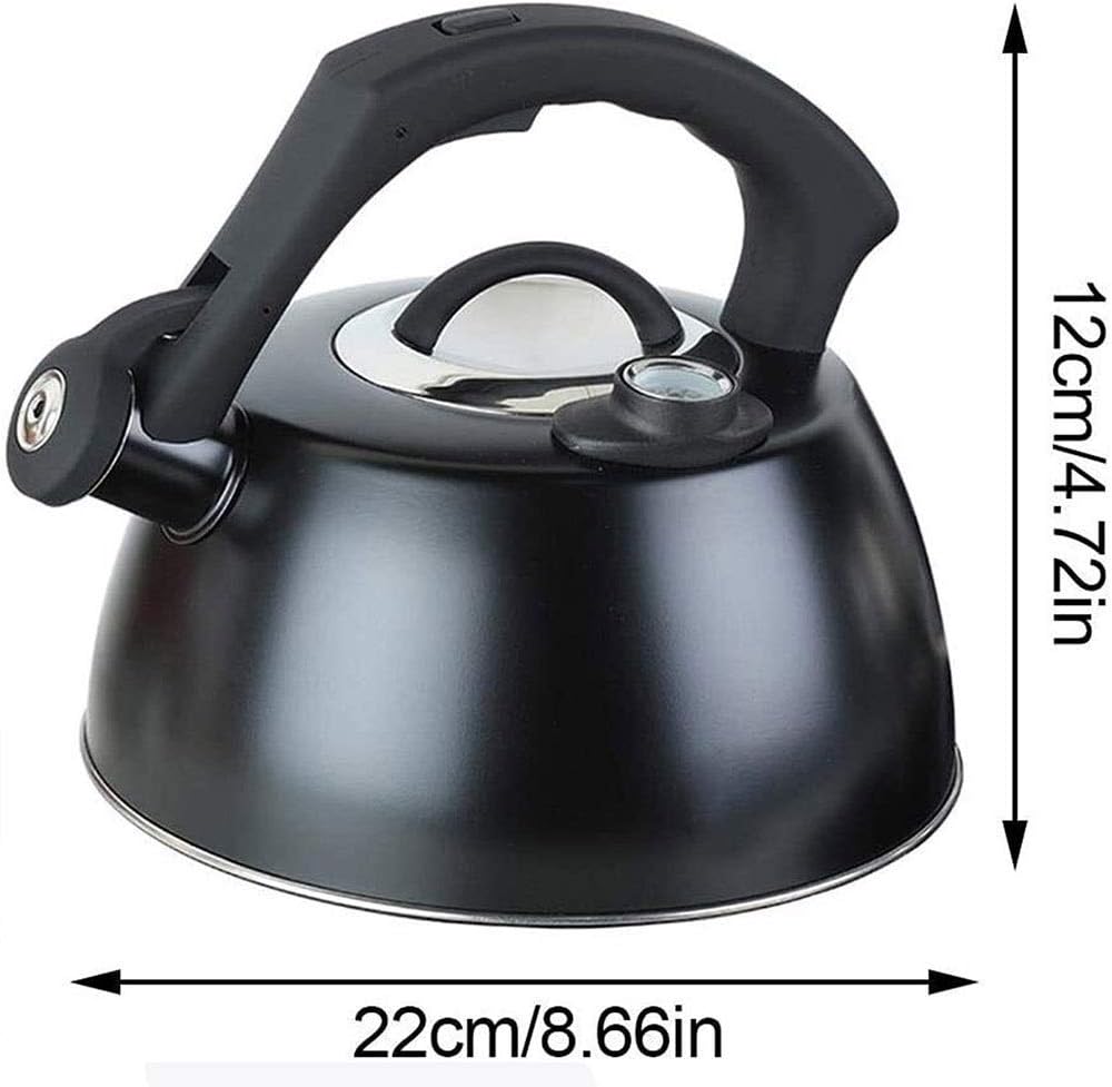 Tea Kettle Stovetop Whistling Tea Kettle Stovetop Whistling Tea Pot Black Food Grade Water Kettle Stovetop Suitable for All Heat Sources Teapots,