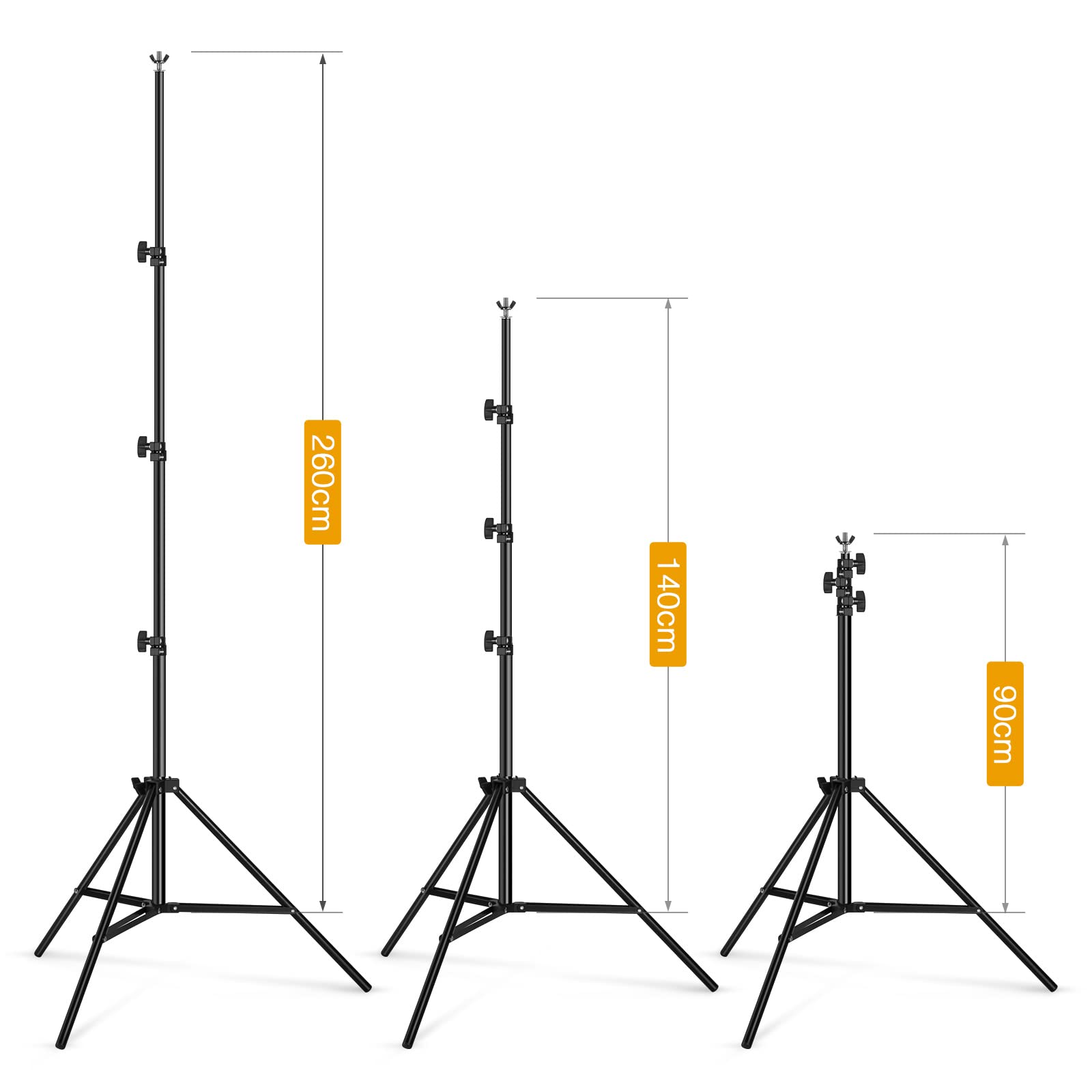 OMBAR 2,6x3M Soporte Fondo Fotografico, para Retrato, Fotografía de Productos y Grabación de Video, Ajustable Soporte Photocall con 4 Abrazaderas Fondo y 2 Bolsas Arena