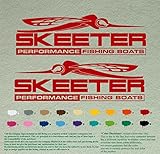 Pair 12' Skeeter Performance Compatible Replacement Decals *Red* Vinyl Stickers Boat Outboard Motor Set of 2