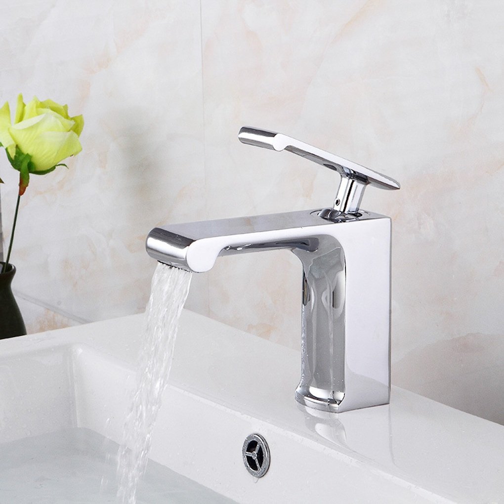 Robinet mitigeur de lavabo de salle de bains moderne en cascade à commande unique - 7