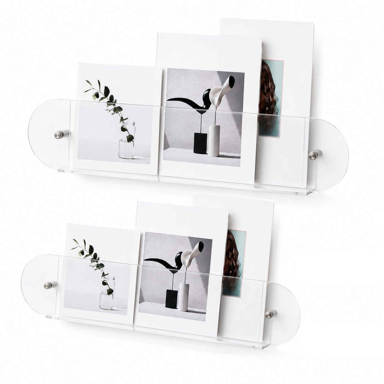 Bananaww Acrylic Wall Hanging File Holder Record Holder Magazine Rack Floating Bookshelf Brochure Display Organizer Home Wall Book Racks for Home Office