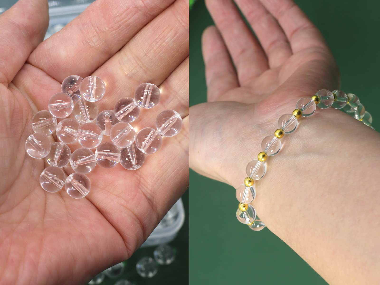 500 szt. 8 mm przezroczyste białe szklane okrągłe koraliki luzem, zestaw sztucznych koralików jadeitowych, bransoletka luźne koraliki do produkcji biżuterii, kolczyki, naszyjniki, rękodzieło i prezenty #352