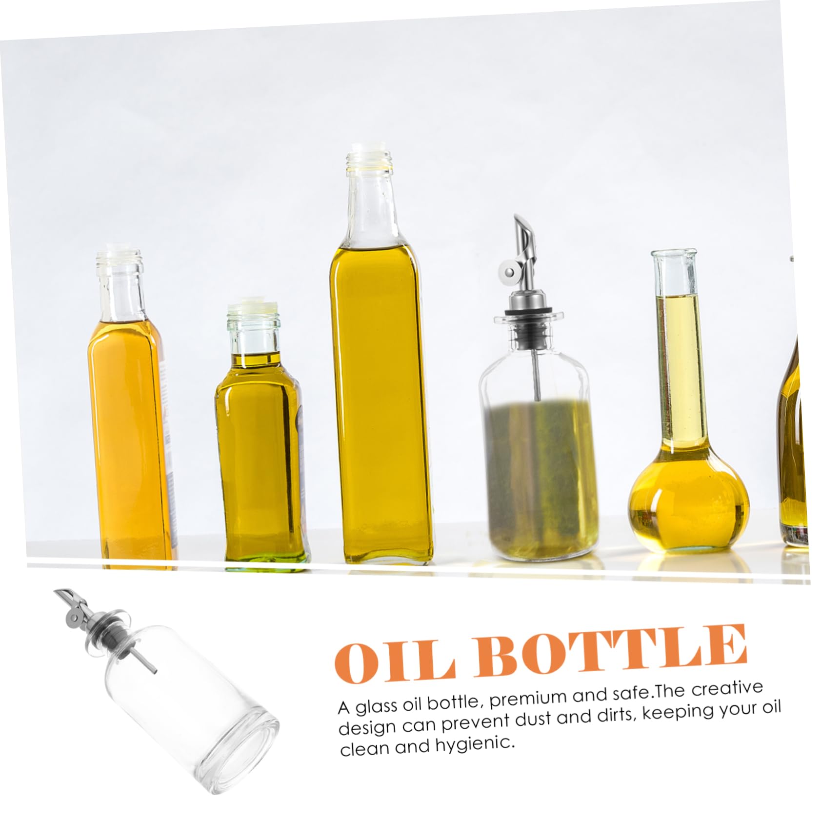 SECFOU 2piezas Botella De De Vidrio Dispensador Automático Para Salsa De Soja y Vinagre Almacenamiento De Condimentos La Cocina