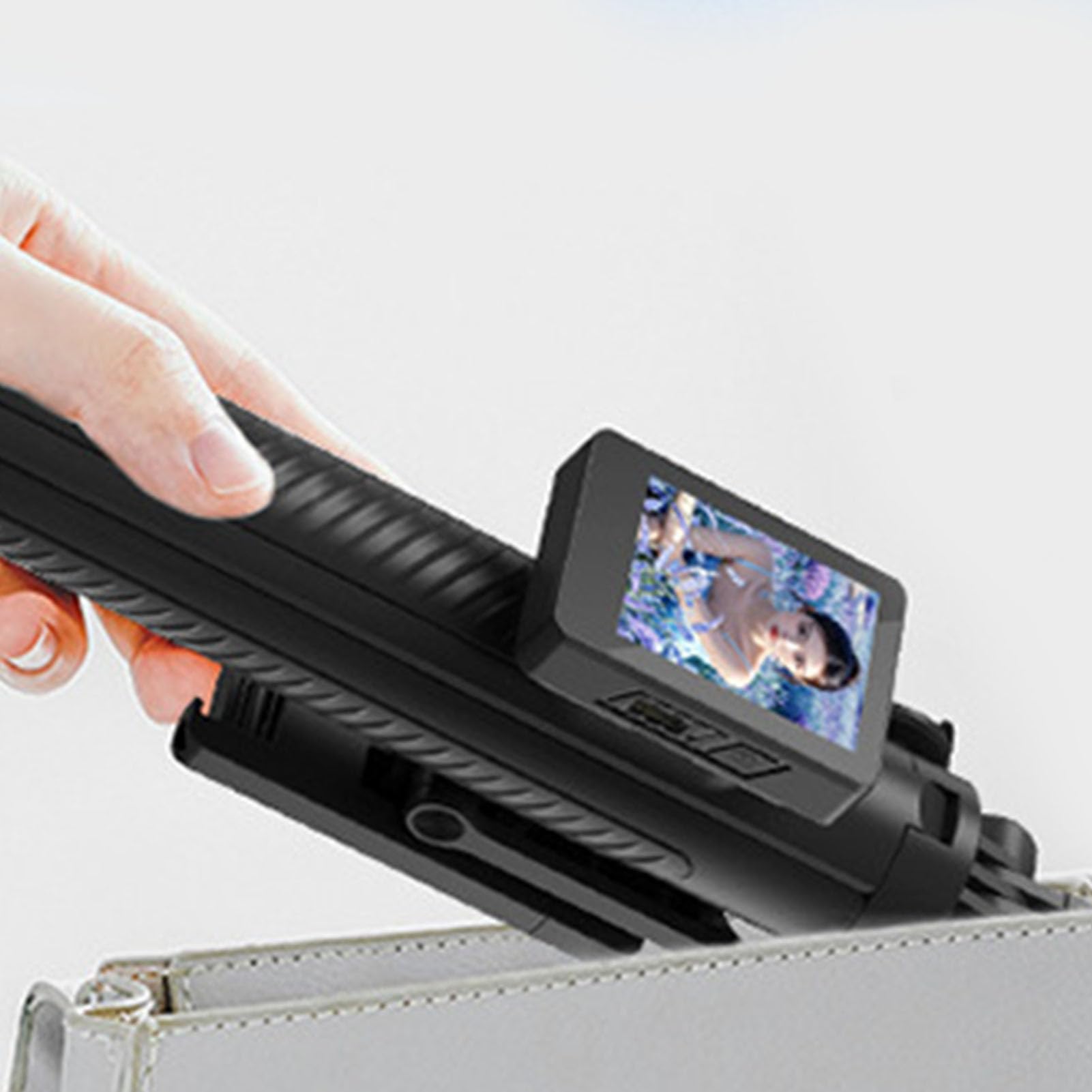 Trípode/Palo Selfie Inalámbrico con Espejo de Pantalla, Ajustable para Vlogging, Viajes, 1,65 M, Extensible, Multifuncional