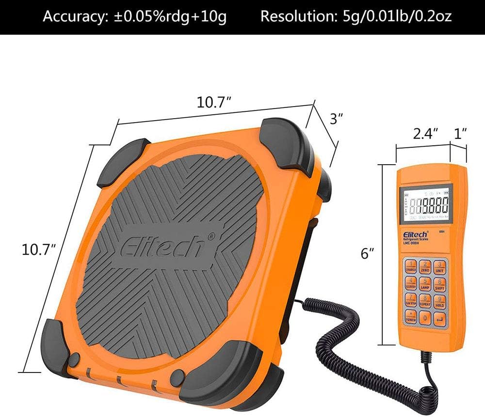 Elitech LMC-300A HVAC Refrigerant Charging/Recovery Scale Charging Valve 330lbs/150kgs : Automotive