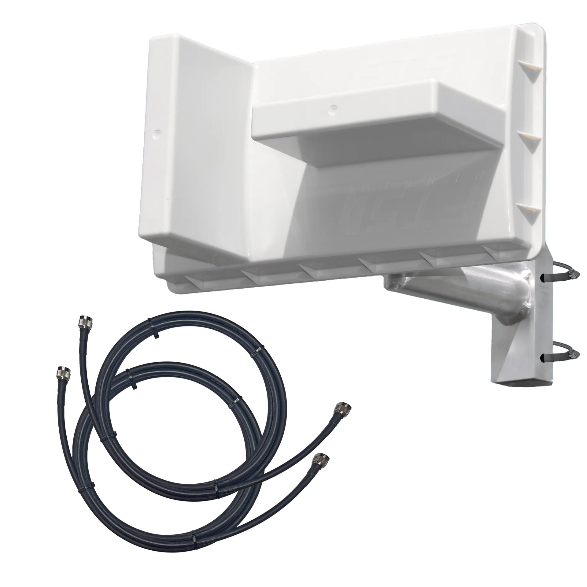 FTS Complete All Antenne directionnelle universelle LTE/5G avec gain 2 x 12 dBi | Résistante aux intempéries et puissante pour une meilleure réception | Montage facile | Avec câble de 10 m