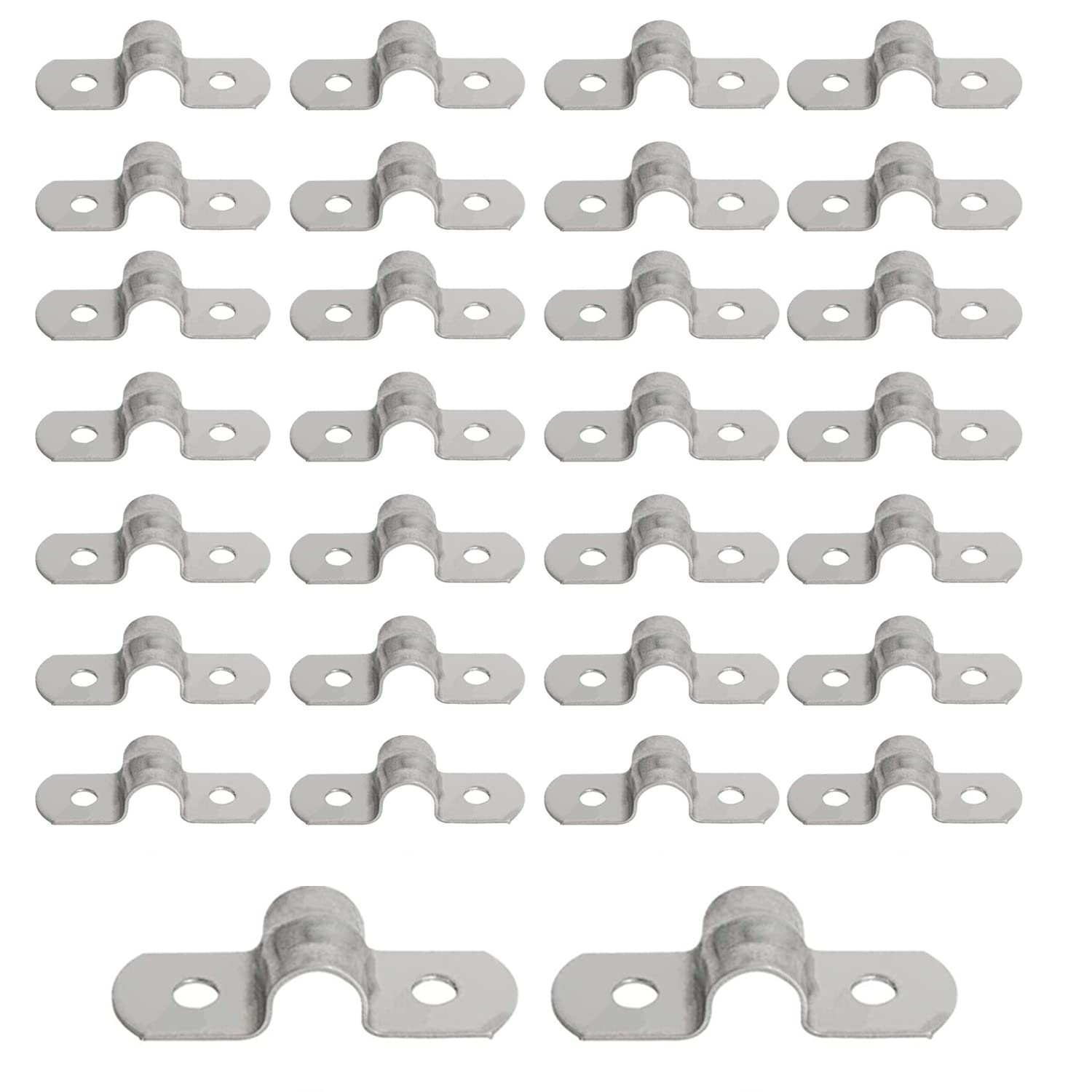 YYIGVMO 15 Pezzi 60mm U-Fascette Stringitubo, Clip Per Condotto Con 2 Fori, Cinghia Rigida Per Tubi In Acciaio Inox 304, Per Tubi E Cavi