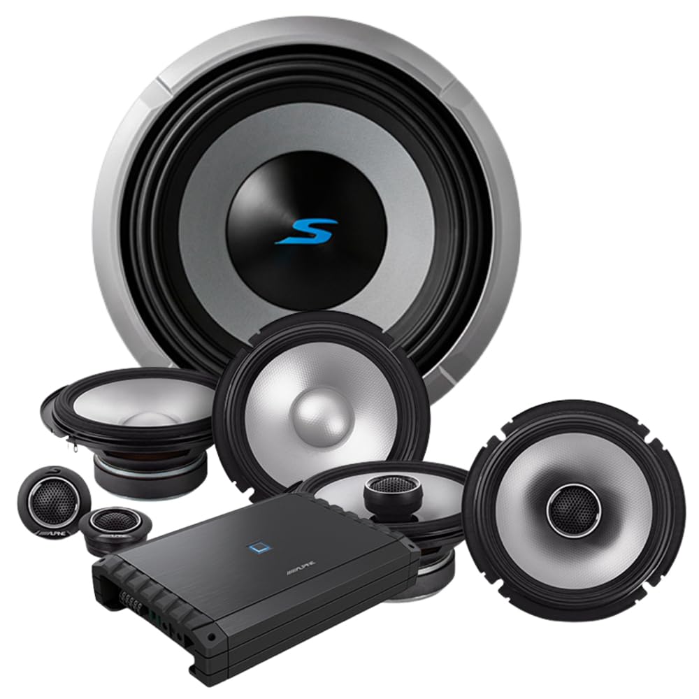 S2-W10D4 10" Component Subwoofer with S2-S65 6.5" Coaxial by Alpine – Pack of 4, Model S2-A55VBND463