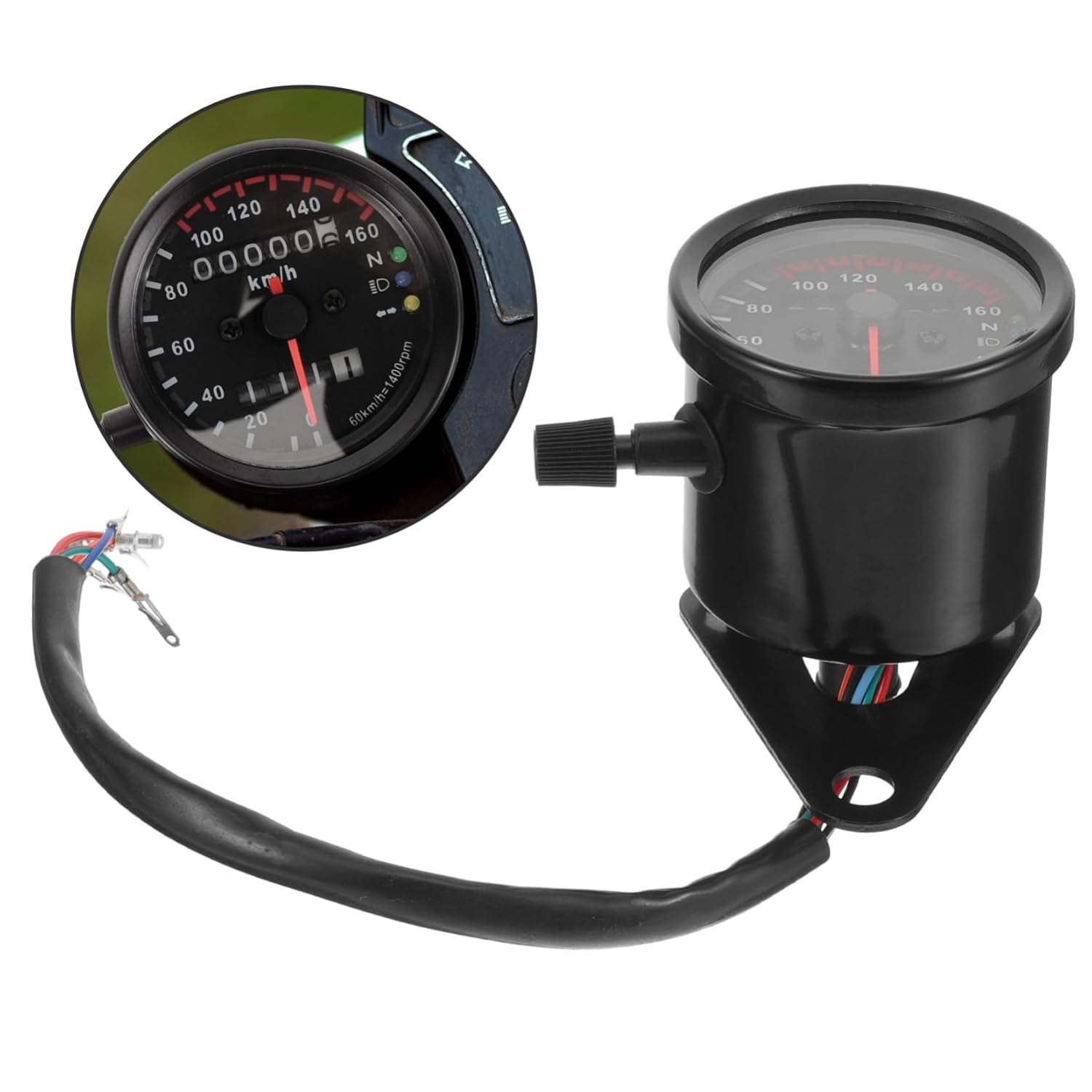 PRETYZOOM Motorcycle Speedometer Odometer Neutral Indicator Light Digital Speedometer Gauge for Modified Bikes Waterproof Adjustable for Racing and Daily Use