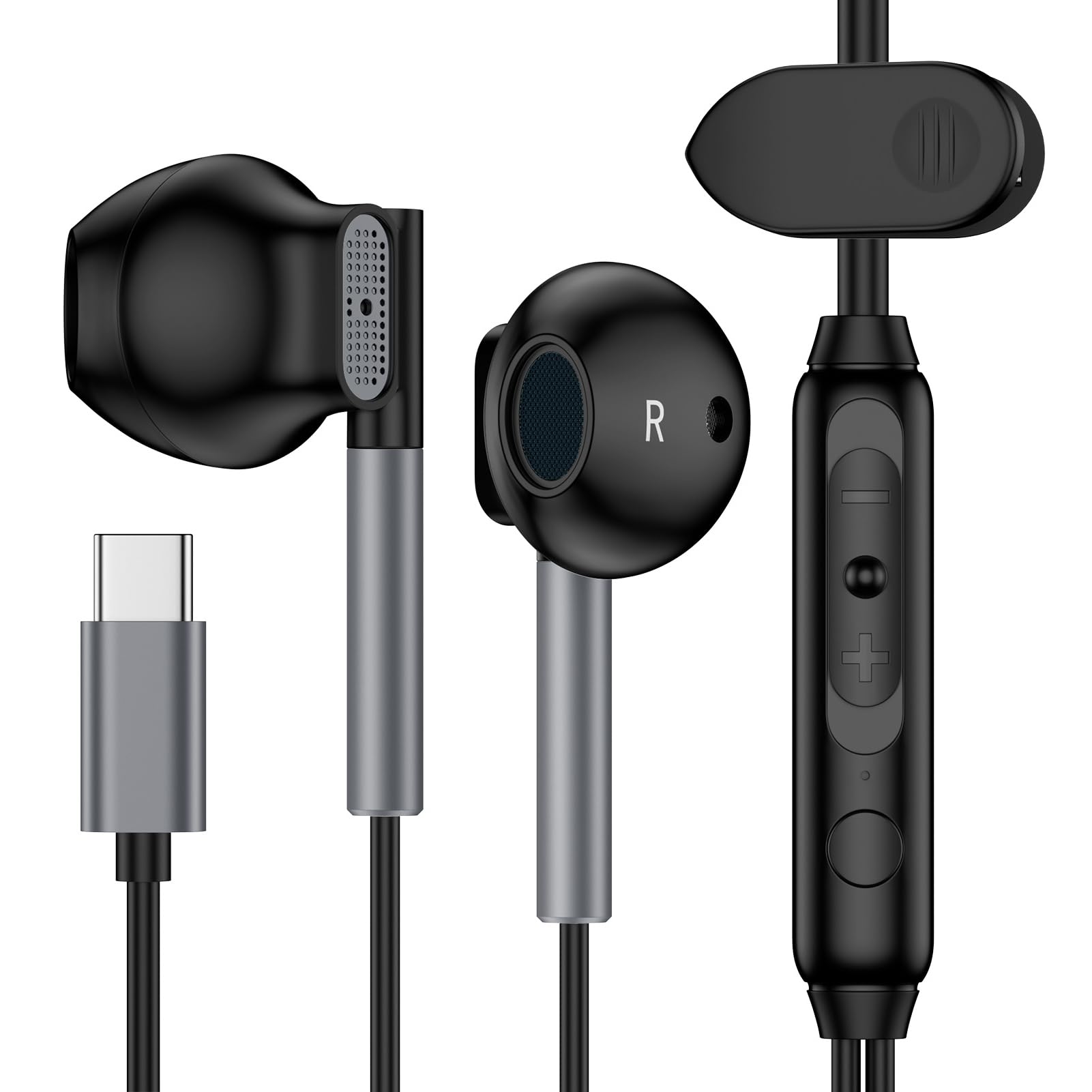 for iPhone 17e 17 Pro max USB C Earbuds Wired Ear Buds Head Phones Ear Phones Headphones Earphones