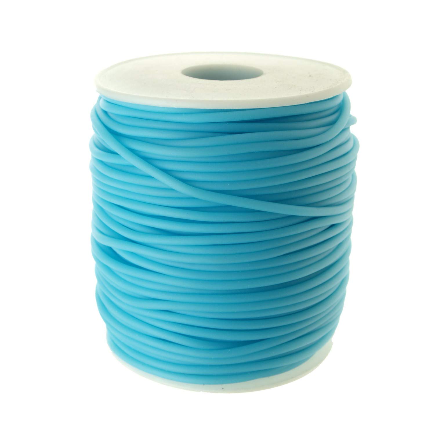 Cyan Rubber Hollow Tube Cord 5M Continuous Length 2mm Thick