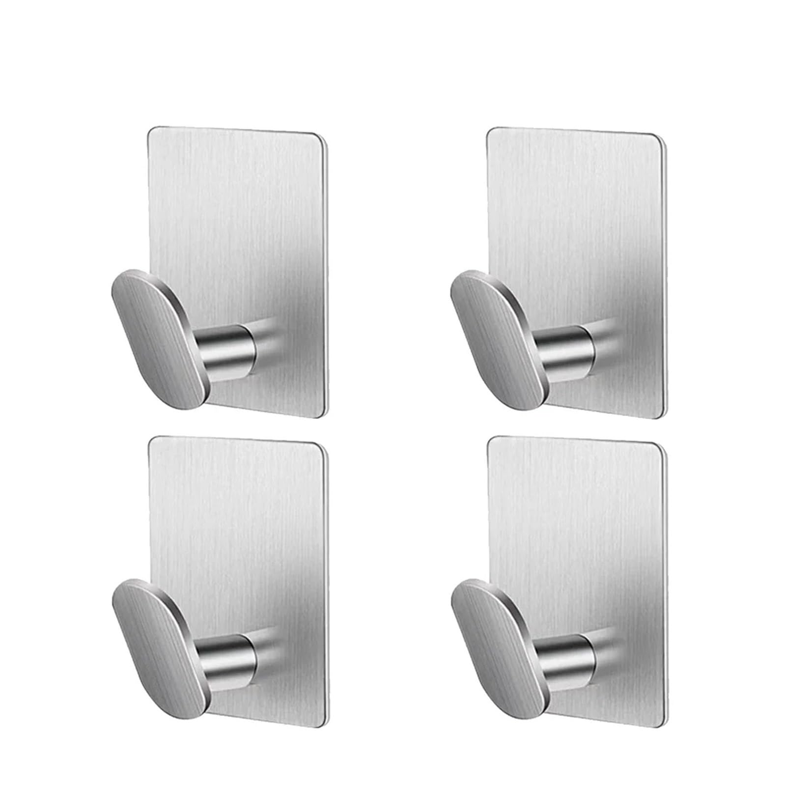 YCENJEPSAZ 4pc/2pc Bathroom Clothes Hooks, Adhesive Wall Hooks, Stainless Steel Towel Racks, Bathroom Kitchen Hardware, Multi-purpose Hooks(Metallic color 4Pcs)