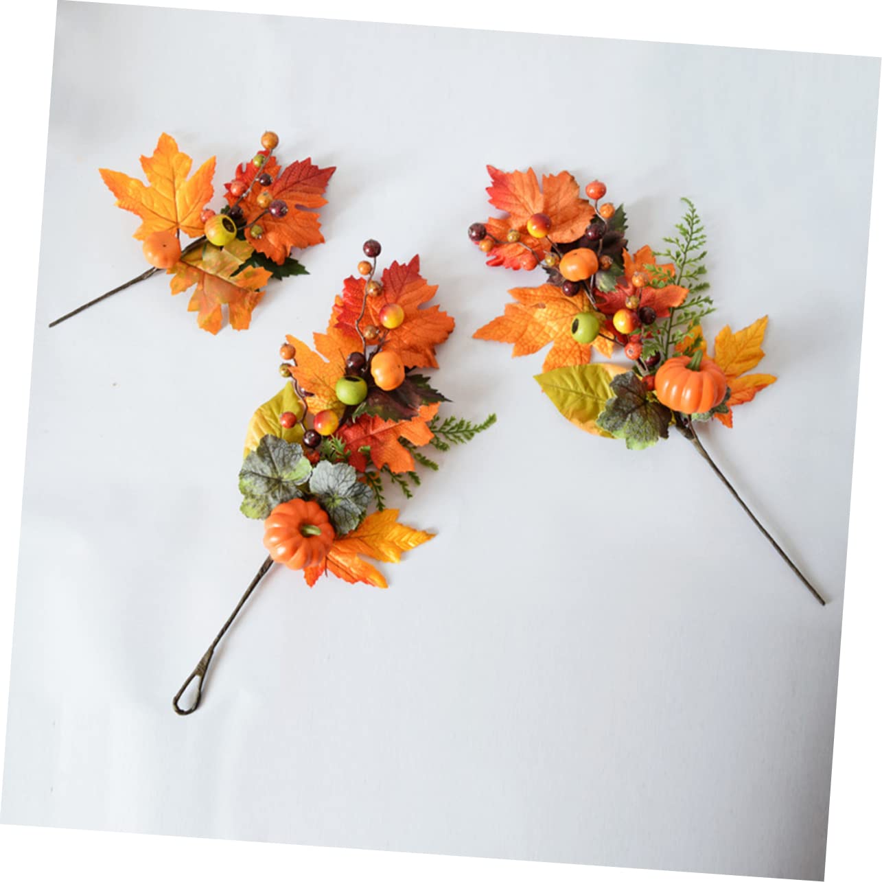 Gadpiparty 4 Sets Herbst Ahornblatt Zweig Künstliche Kürbis Thanksgiving Tischdekoration Halloween Party Supplies Einfache Wohnkultur 2 Stück * 4