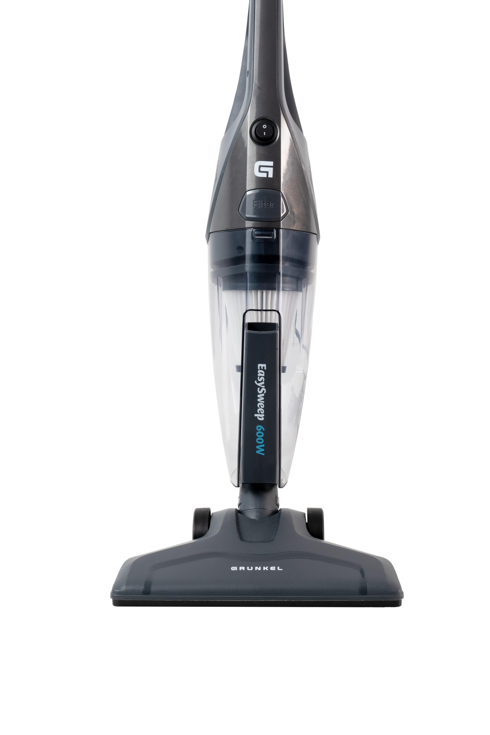 Grunkel Aspirapolvere scopa verticale con cavo ASP con filtro HEPA lavabile, 600 W di potenza e 16.000 Pa di capacità di aspirazione. Include accessori. 5,5 m di cavo e serbatoio (600 W Easy)