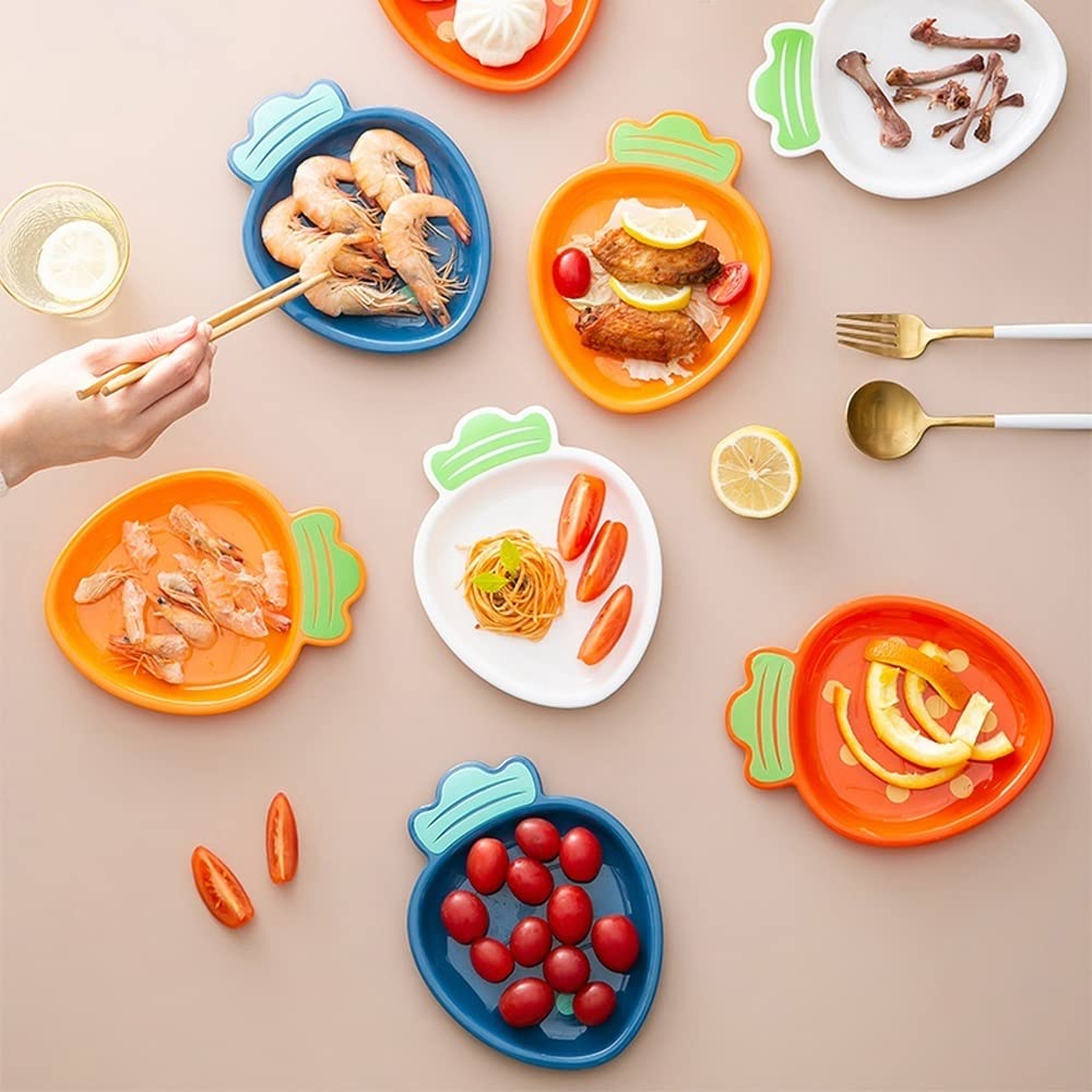 RWRAPS Piatti per antipasti Ciotole per Snack Vassoio per Snack da 8 Pezzi Tavolo per Snack Bianco a Forma di Carota Snack di Frutta Snack Caramelle Vassoio di Frutta