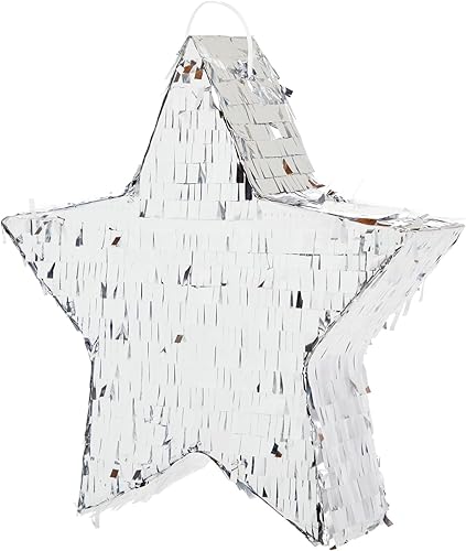 Miniatura 7 de Sparkle and Bash Piñata de estrella plateada para cumpleaños de niños, decoración de fiesta de revelación de género Twinkle Twinkle Little Star,