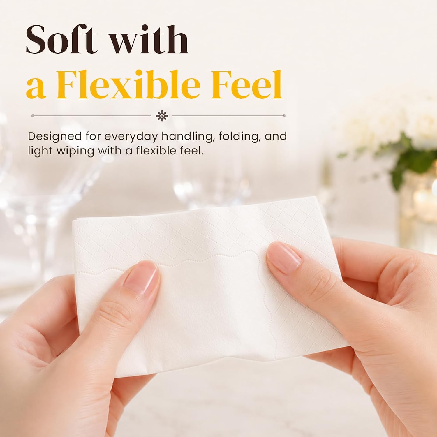 Cocktail Napkins - 200 Count 2-Ply White Napkins Disposable, 4.5 x 4.5 Inch Folded Paper Napkins Bulk Beverage Napkins for Dinner Wedding Bar Party and Everyday Use