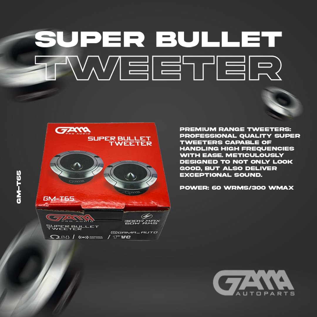 Super Bullet Tweeter en argent Cadre en aluminium 7,6 cm et diaphragme 300 W max 60 W RMS 4 Ohms Crossover intégré (1)