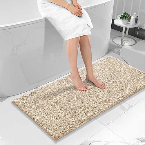 Miniatura 53 de Yimobra Alfombras de baño antideslizantes lavables de 24 x 17 pulgadas, tapete de baño de microfibra ultra suave y absorbente, alfombra decorativa