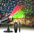 Linbii Christmas Projector Lights Outdoor, Dual-Color Starry Sky Outdoor Christmas Projector Lights with Remote & Timer, IP65 Waterproof for Holiday,Yard, Garden & Party Decor