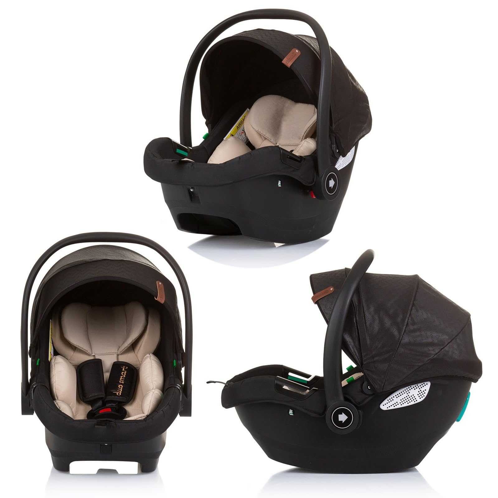 DUO SMART - Passeggino gemelli o bambini stretti, larghezza 79 cm, nero + 2 accoglienti neri