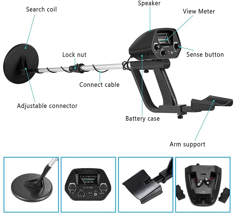 Detector de Metales for niños y Adultos, de Alta sensibilidad y discriminación, Ligero.