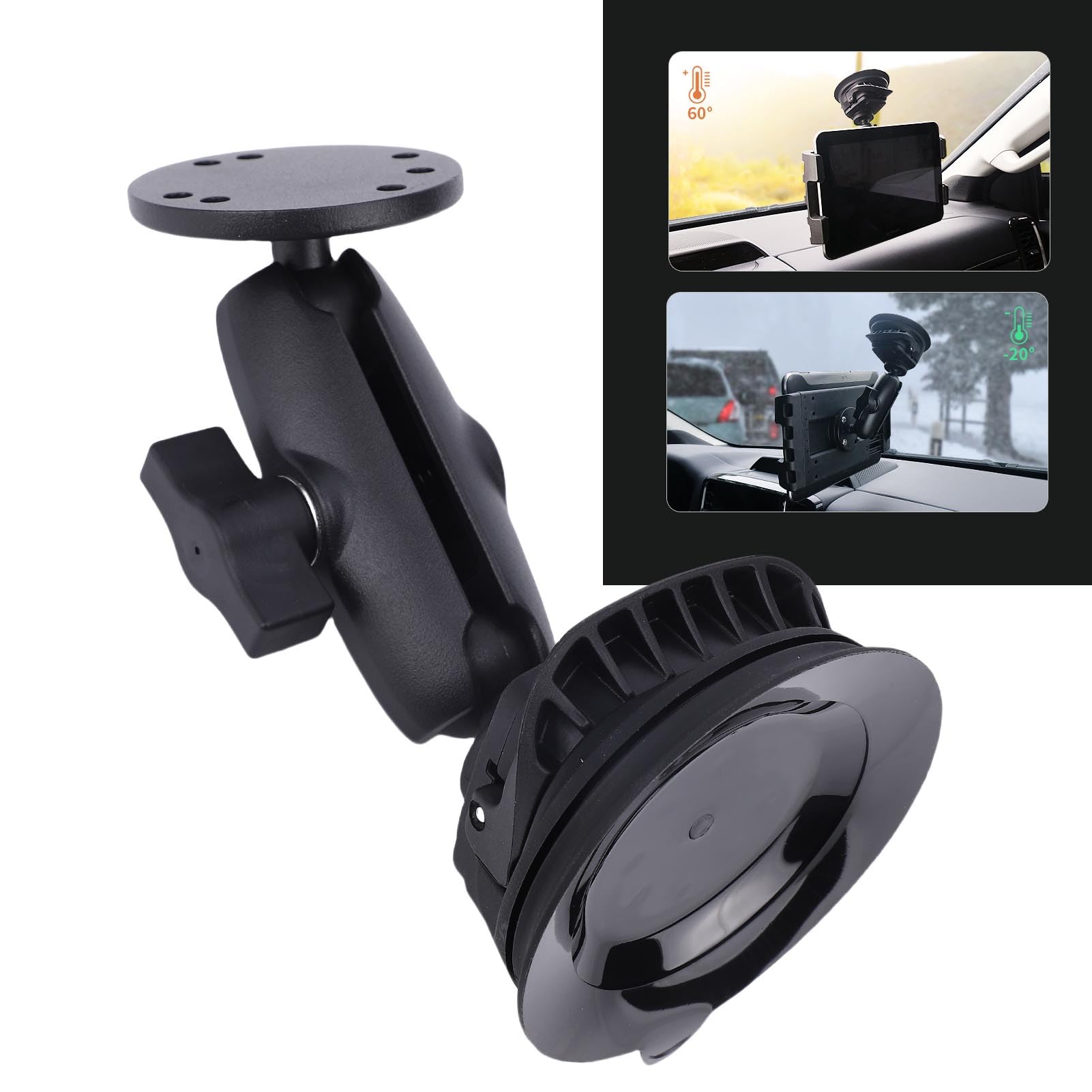 Ventosa de doble bola para coche, soporte de teléfono ajustable para coche, soporte giratorio universal de 360 ° con base de succión fuerte