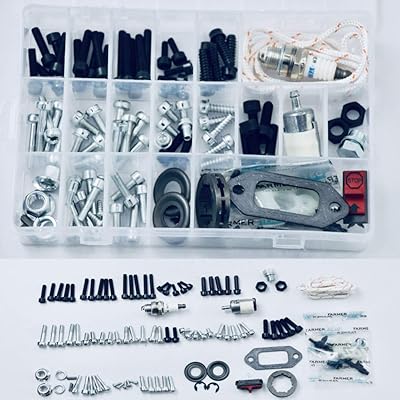 Farmertec 92IN1 Screws Bolts Nuts Clips Chain Tensioner Hardware Kit Compatible with Husqvarna 362 365 371 372XP Chainsaw