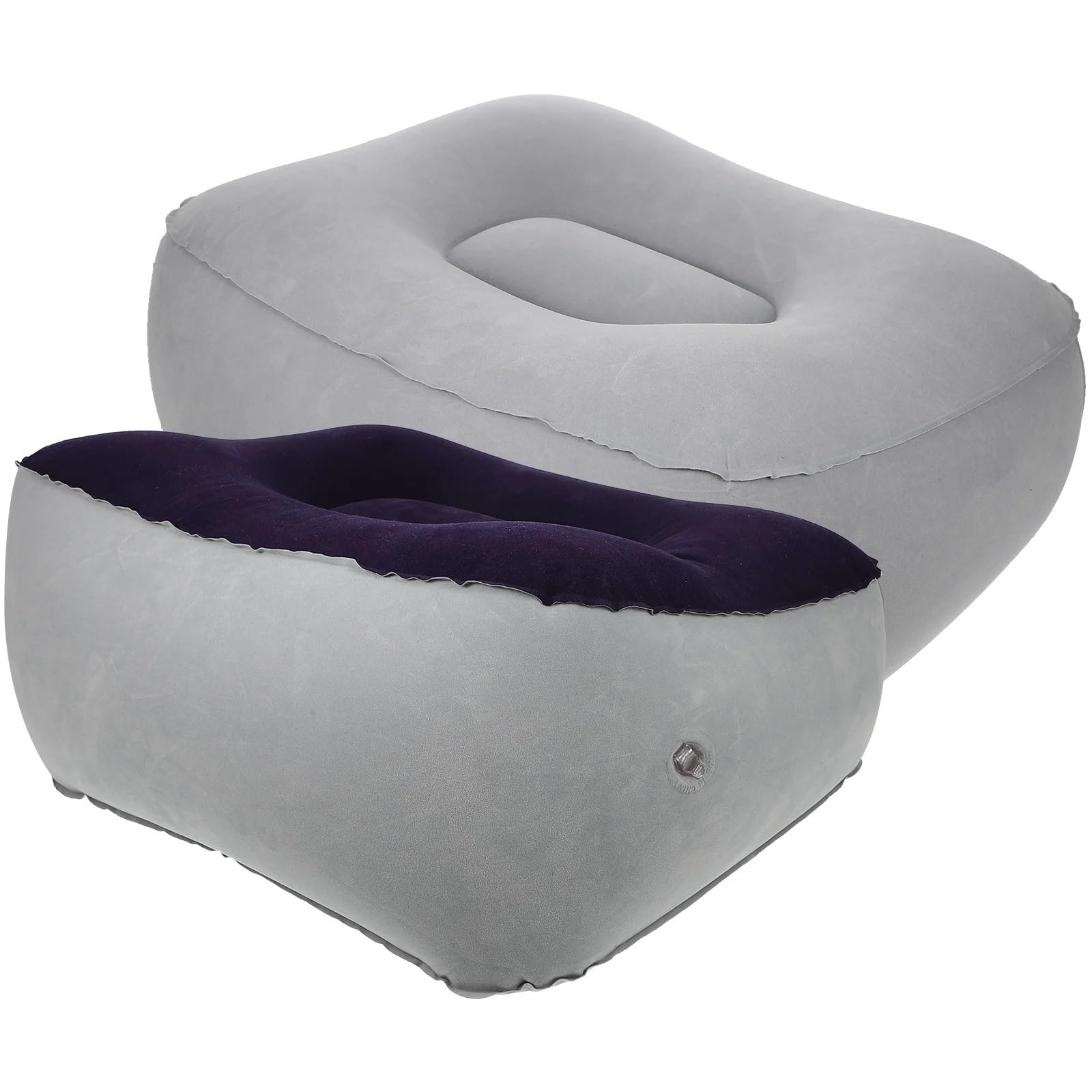 Reposapiés de avión, reposapiés inflable, almohada Camping, viaje(Purple)