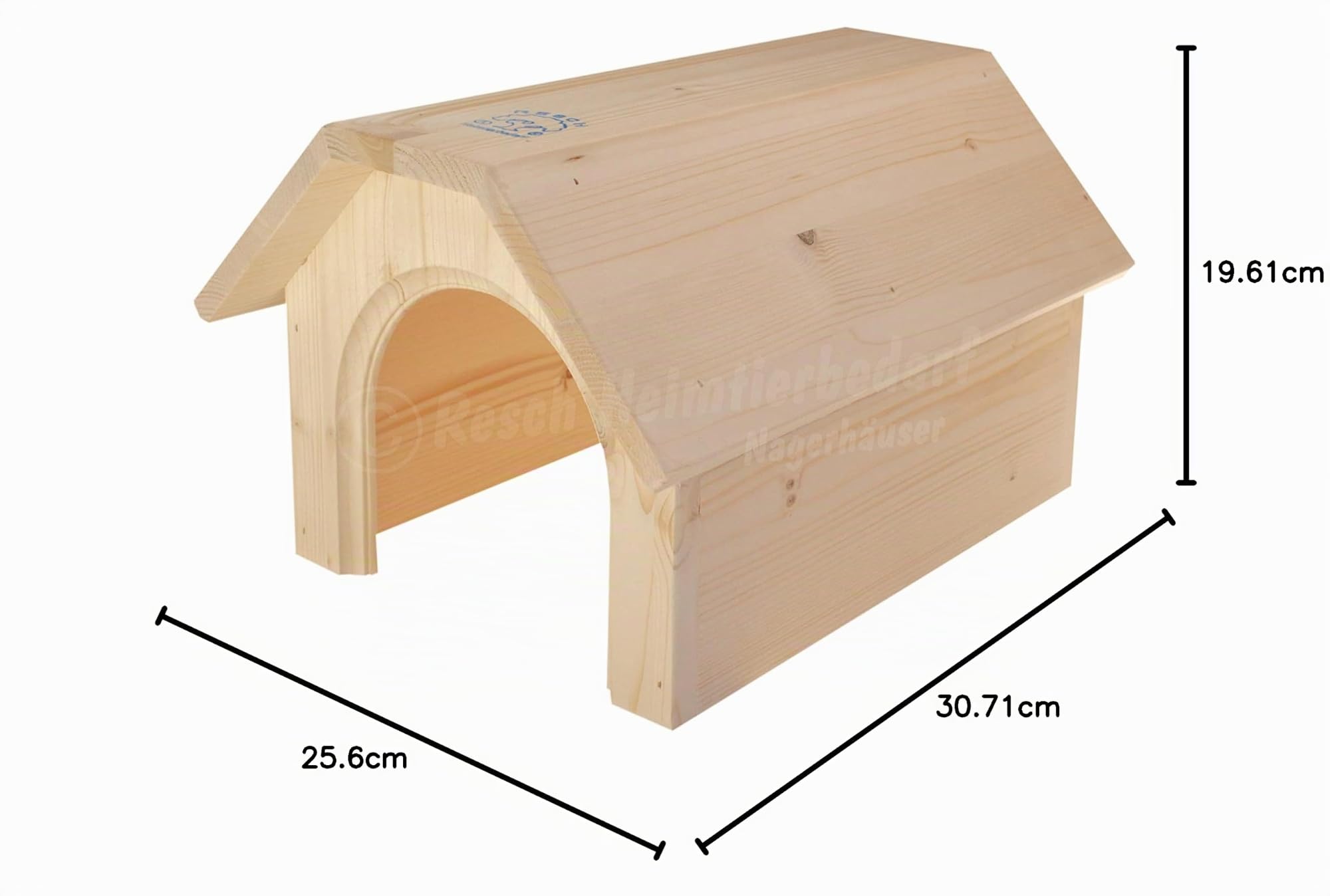 Resch N° 05 Casetta per conigli/Legno massiccio d’abete rosso non trattato/Il design, che ricorda la struttura di un fienile, offre molto spazio. Molto richiesta e comoda