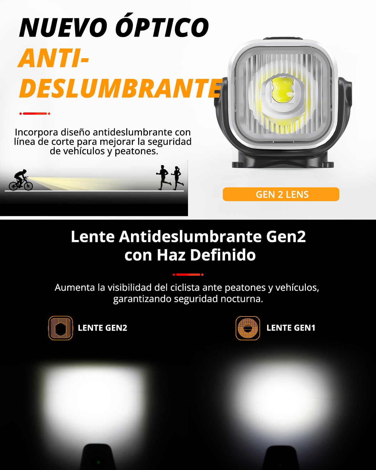 TOWILD CL2000 Luces Bicicletas,2000 Lumen Luz Delantera para Bicicletas Recargable USB-C LED, Luces Delanteras Antideslumbrantes para Ciclismo de Carretera/MTB IPX6 Impermeable 5 Modo Faro de Ciclismo