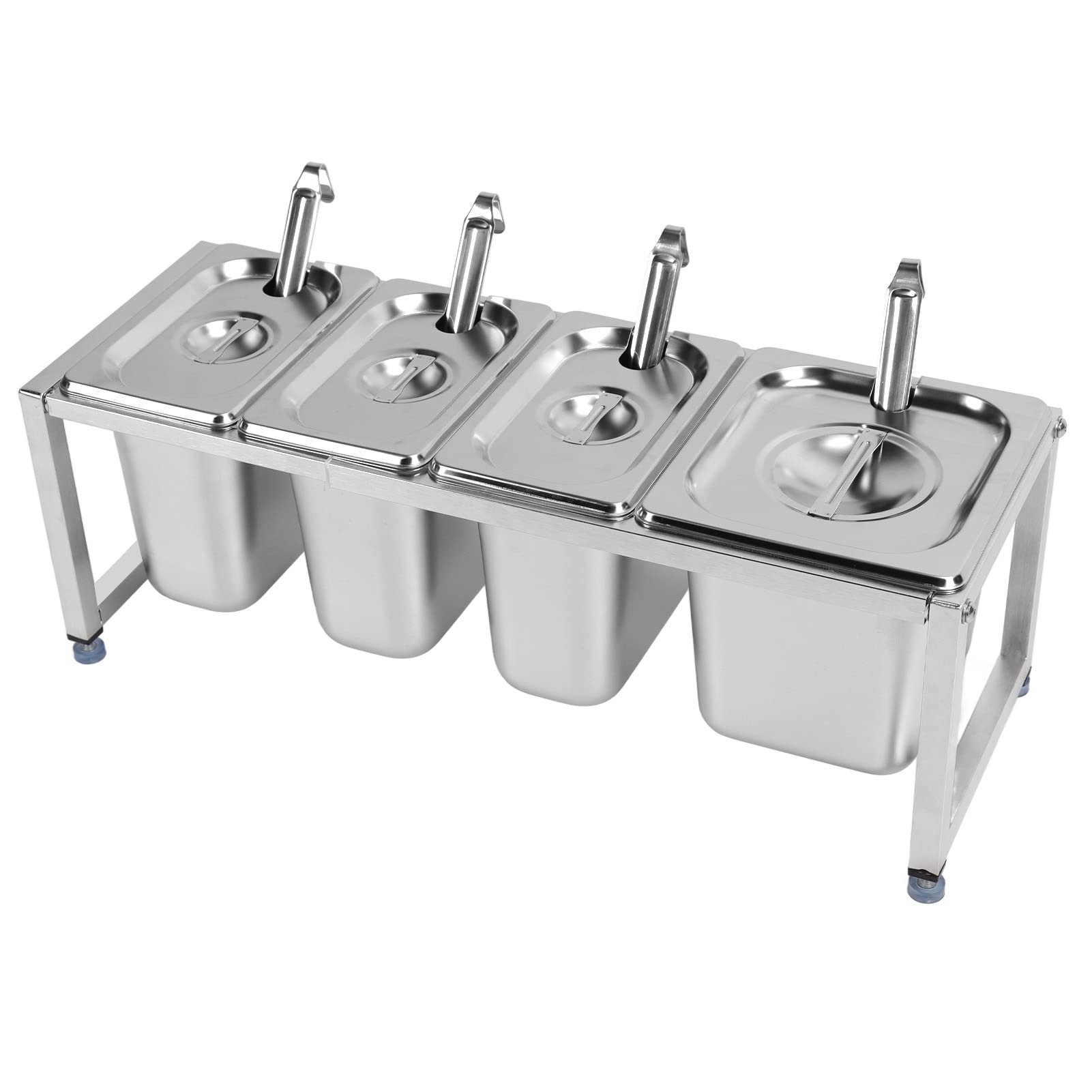 Pudełko na Przyprawy, Pojemnik na Przyprawy ze Stali Nierdzewnej Pojemnik na Sos z pokrywką i miarką do Domowej Restauracji Kuchennej, 1,6 L i 2,2 L (Nr 5 1 szt. 2,2 l 3 szt. 1,6