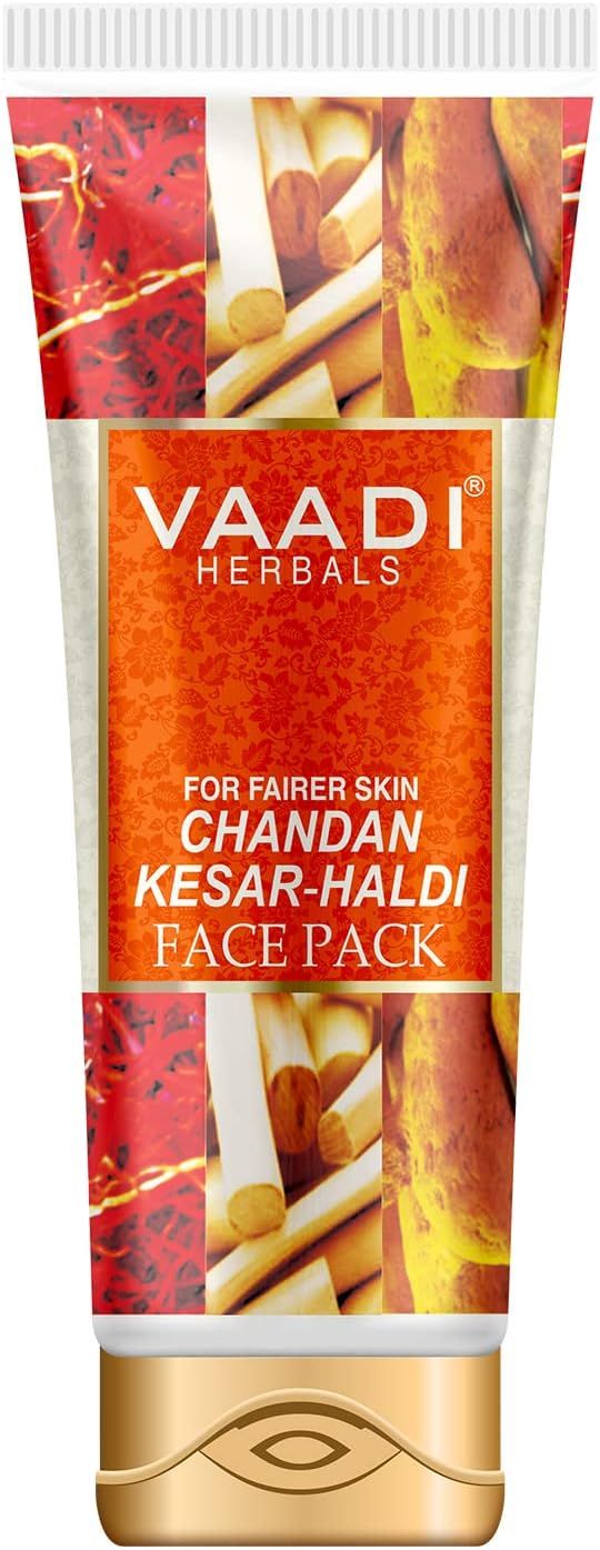 Vaadi Herbals Chandan Kesar Haldi Face Pack, 120 gm